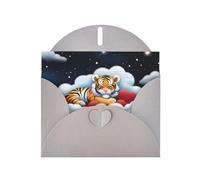 POEZJZW Tiger Cubs In The Clouds - Tarjetas de Navidad de papel perlado, con sobres grises, tarjetas de agradecimiento, boda, día de San Valentín, 10 unidades