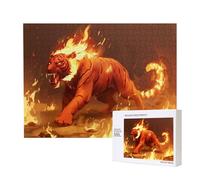 Poezjzw Tiger On Fire - Rompecabezas clásico para adultos, 500 piezas, rompecabezas de madera moderno para decoración del hogar, juego intelectual, 52 x 38 cm