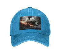 POEZJZW Tiger Out of Cannon Fire - Gorra de béisbol ajustable para cola de caballo, estilo vintage, para gimnasio, para mujeres, hombres y mujeres, color negro, azul, Talla única