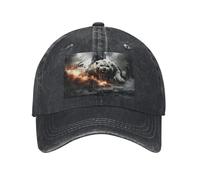 POEZJZW Tiger Out of Cannon Fire - Gorra de béisbol ajustable para cola de caballo, estilo vintage, para gimnasio, para mujeres, hombres y mujeres, color negro, Negro, Talla única