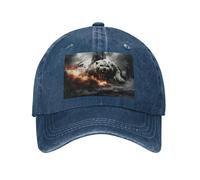 POEZJZW Tiger Out of Cannon Fire - Gorra de béisbol ajustable para cola de caballo, estilo vintage, para gimnasio, para mujeres, hombres y mujeres, color negro, azul marino, Talla única