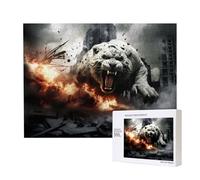Poezjzw Tiger Out Of Cannon Fire - Rompecabezas clásico para adultos, 500 piezas, rompecabezas de madera moderno para decoración del hogar, juego intelectual, 52 x 38 cm