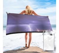 POEZJZW Toalla de playa ligera con patrón de tormenta de rayo, toallas de 27.5 x 55 pulgadas, toallas de viaje, natación, piscina, yoga, gimnasio, camping, mujeres y hombres, esenciales para la playa