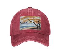 POEZJZW Tree at The Water'S Edge - Gorra de béisbol ajustable para cola de caballo, estilo vintage, para gimnasio, para mujeres, hombres, mujeres, regalos, color negro, rosso, Talla única