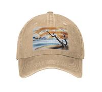 POEZJZW Tree at The Water'S Edge - Gorra de béisbol ajustable para cola de caballo, estilo vintage, para gimnasio, para mujeres, hombres, mujeres, regalos, color negro, natural, Talla única
