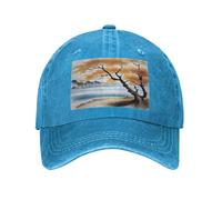 POEZJZW Tree at The Water'S Edge - Gorra de béisbol ajustable para cola de caballo, estilo vintage, para gimnasio, para mujeres, hombres, mujeres, regalos, color negro, azul, Talla única
