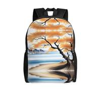 POEZJZW Tree At The Water'S Edge - Mochila para laptop con diseño de árbol en el borde del agua, mochilas de moda, para enfermeras, viajes, escuela, libros, mochilas casuales
