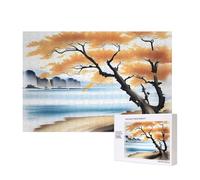 Poezjzw Tree At The Water'S Edge - Rompecabezas clásico de madera de 300 piezas para decoración del hogar, juego intelectual de 28 x 40 cm