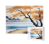 Poezjzw Tree At The Water'S Edge - Rompecabezas clásico de madera de 500 piezas para decoración del hogar, juego intelectual de 38 x 52 cm