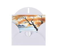 POEZJZW Tree At The Water'S Edge - Tarjetas de Navidad de papel perlado, con sobres blancos, tarjetas de agradecimiento, boda, día de San Valentín, 10 unidades