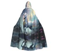 POEZJZW Unicorns On The Run - Capa larga con capucha para disfraz de Halloween, disfraz de cosplay unisex