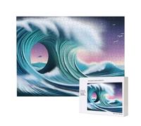 Poezjzw Vast Tsunami - Rompecabezas clásico para adultos, 500 piezas, rompecabezas de madera moderno para decoración del hogar, juego intelectual, 52 x 38 cm