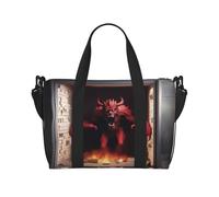 Poezjzw Wall Breaking Demon - Bolsa de viaje para fin de semana, bolsas de mano para mujer, bolsas de hospital para trabajo de parto y parto, color negro, talla única, Negro, One Size