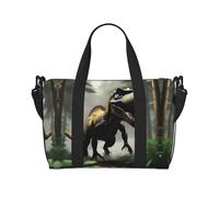 Poezjzw Wandering Dinosaur - Bolsa de viaje para fin de semana, bolsa de mano para mujer, bolsas de hospital para trabajo de parto y parto, bolsa de equipaje nocturna, color negro, talla única, Negro,