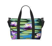 Poezjzw Water Lilies In Water - Bolsa de viaje para fin de semana, bolsas de mano de mano para mujeres, bolsas de hospital para trabajo de parto y parto, bolsa de equipaje nocturna, color negro, talla