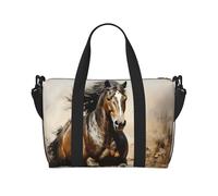 Poezjzw Western Horse - Bolsa de viaje para equipaje de mano, resistente al agua, para fin de semana, para la noche, plegable, Negro -, Talla única