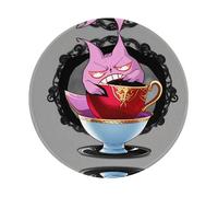 POEZJZW Wicked Fantasy - Alfombrilla redonda para mouse con diseño de tazas de té, bonita alfombrilla de ratón, base de goma antideslizante con borde cosido, tamaño pequeño de 7.9 x 7.9 pulgadas