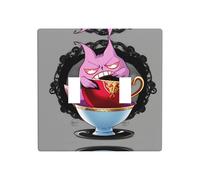 Poezjzw Wicked Fantasy - Placa decorativa para interruptor de luz con patrón de tazas de té, 2 bandas, cubierta de interruptor de palanca doble, 4.5 x 4.5 pulgadas