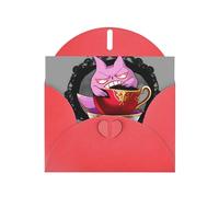 POEZJZW Wicked Fantasy - Tarjetas de Navidad de papel perlado, con sobres rojos, tarjetas de agradecimiento, boda, día de San Valentín, 10 unidades