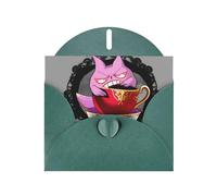 POEZJZW Wicked Fantasy - Tarjetas de Navidad de papel perlado, con sobres verde oscuro, tarjetas de agradecimiento, bodas, día de San Valentín, 10 unidades