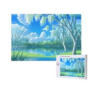 Poezjzw Willows On The Waterfront Classic - Rompecabezas de madera de 1000 piezas, decoración moderna del hogar, juego intelectual, 75 x 50 cm