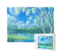 Poezjzw Willows On The Waterfront Classic - Rompecabezas de madera de 500 piezas, decoración moderna del hogar, juego intelectual, 38 x 52 cm