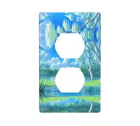 Poezjzw Willows On The Waterfront Pattern Outlet Covers Wall Plate Light Switch Plate Decorative for Kitchen Bathroom Bedroom Farmhouse Decor