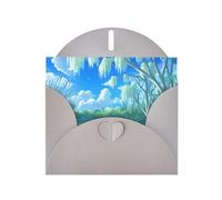 POEZJZW Willows On The Waterfront - Tarjetas de Navidad de papel perlado, con sobres grises, tarjetas de agradecimiento, boda, día de San Valentín, 10 unidades