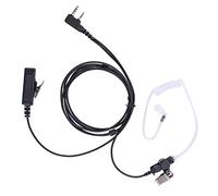 POFENAL - Auricular de 2 cables y 2 pines compatible con BTECH, Kenwood, Retevis Walkie Talkie con micrófono PTT grande Tansparent Air Acoustic Tube Headset