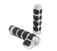 POFET 1 "Cromo palanquilla aluminio cómodo asas asistente de gas Cruise Assist muñeca para motocicleta Cruiser Chopper Touring Manillar - Negro