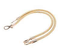 POFET 1 par de asas de repuesto para bolsa de hombro, asas de cuero, correas de cuerda trenzada con ganchos giratorios de metal, color dorado