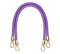 POFET 1 par de asas de repuesto para bolso de hombro, asas de bolso de cuero, correas de bolso de cuerda trenzada con ganchos giratorios de metal - Rosa