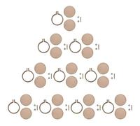 POFET 10 mini aros de madera perforados para punto de cruz, marco redondo de bordado, punto de cruz, arte, herramienta de manualidades (3,5 x 3 cm, dimensión externa)