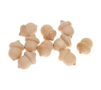 POFET 10 Piezas de bellotas de Madera DIY artesanías pintadas a Mano muñecas de Clavija decoración Hecha a Mano sin terminar - Bellota