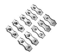 POFET 10 Piezas M6 304 Acero Inoxidable Doble Orificio Cable Clip, Abrazadera de Cable dúplex Perno