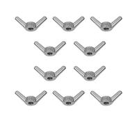 POFET 10 piezas M8 304 Tuercas de esquina de acero inoxidable, tuerca de mariposa de tornillo de mano, accesorios de cadena de alambre
