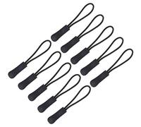 POFET 10 tiradores de cordón con cremallera, extensión de cremallera, deslizador de cremallera, color negro