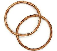 POFET 2 asas redondas de bambú de 6 pulgadas de diámetro para bolsos hechos a mano, accesorios para bolsos de bricolaje (6 pulgadas)