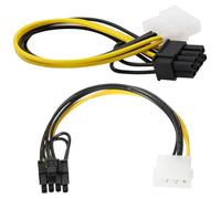 POFET 2 piezas cable PCI de 4 pines a 8 pines macho, adaptador convertidor de potencia de tarjeta gráfica PCIE, conector de cable de 220 mm/8.7" para tarjeta gráfica