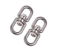 POFET 2 piezas M12 304 de acero inoxidable doble extremo giratorio ojo a ojo anillo giratorio conector para colgar silla giratoria parrilla, columpio, correa para perro