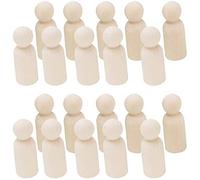 POFET 20 Piezas de cuerpos de muñecas de Clavijas de Madera pequeñas Masculinas Femeninas sin Pintar Naturales para Manualidades de Bricolaje Pintura Tallada - niño 43 mm