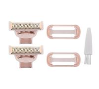 POFET 2PCS Herramientas de Barba Limpia Cabezales de Repuesto Removedor de Cabello Cabezal de Repuesto Cuerpo Chapado en Oro Rosa Cabezal de Repuesto con Cubiertas Compatible para Flawless Nu