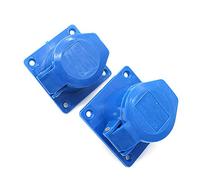 POFET 2Pcs Power Plus 16AMP Dark outfit Enchufes 220-250 Volt 3 Pin (IP44) Enchufes de acoplamiento - Azul