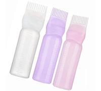 POFET 3 botellas aplicadoras de peine, peine de botella con escala graduada para teñir el cabello, tratamiento esencial del cuero cabelludo