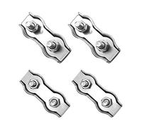 POFET 4pcs M10 304 acero inoxidable doble orificio cable Clip, abrazadera de cable dúplex perno
