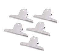 POFET 5 clips grandes de bulldog, clips de papel de metal, clips de bisagra de metal, clips de perro toro, clips de papel de bisagra de acero inoxidable, suministros de oficina, 12 cm