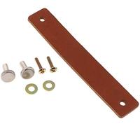 POFET 5 tiradores de puerta de armario nórdico de piel sintética suave para puertas de armario, cajones, accesorios de muebles (26 x 156 mm), color marrón claro