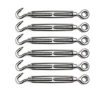 POFET 6 piezas tensor de alambre de acero inoxidable M6 tensor de torniquete ajustable gancho y ojo Set resistente