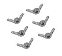 POFET 6pcs M10 304 Tuercas de esquina de acero inoxidable, tuerca de mariposa de tornillo de mano, accesorios de cadena de alambre