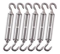 POFET 6pcs M6 acero inoxidable 304 gancho & gancho trenzado cuerda de alambre, fuerte tensión hardware kit para cable tensión resistente